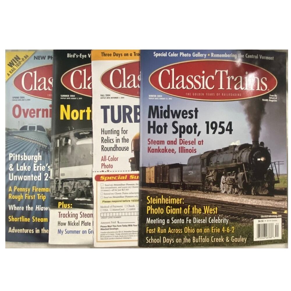 Vtg Lot 4 Classic Trains 2004 Magazine Full Year Steam Cars Locomotive Diesel